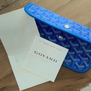 Goyard st. louis wallet pouch in blue